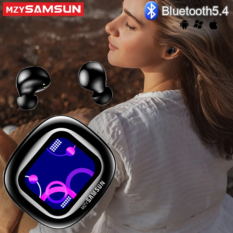 

MZYSAMSUN S09 ANC Wireless Earphone Bluetooth5.4 Full In Touch Screen Headphone Noise Reduction Headset With MP3 Player Earbuds