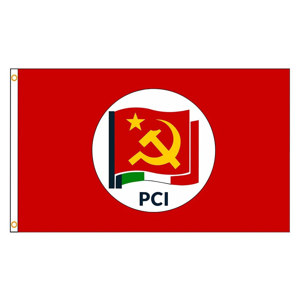 90x150cm Italian Communist Party PCI Flag Polyester Digital Printing Banner Wall Art Home Outdoor Decoration Tapestry