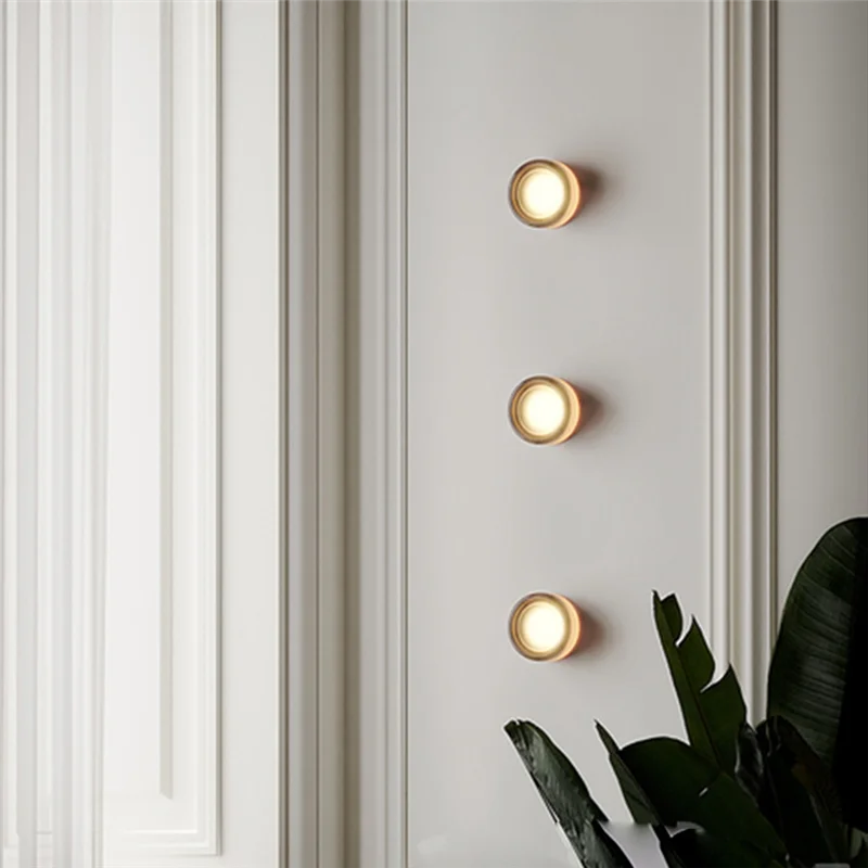 Lampade da parete a LED per comodino camera da letto Lampade da parete rotonde a LED per interni ed esterni Apparecchi di illuminazione per sfondo Luce acrilica