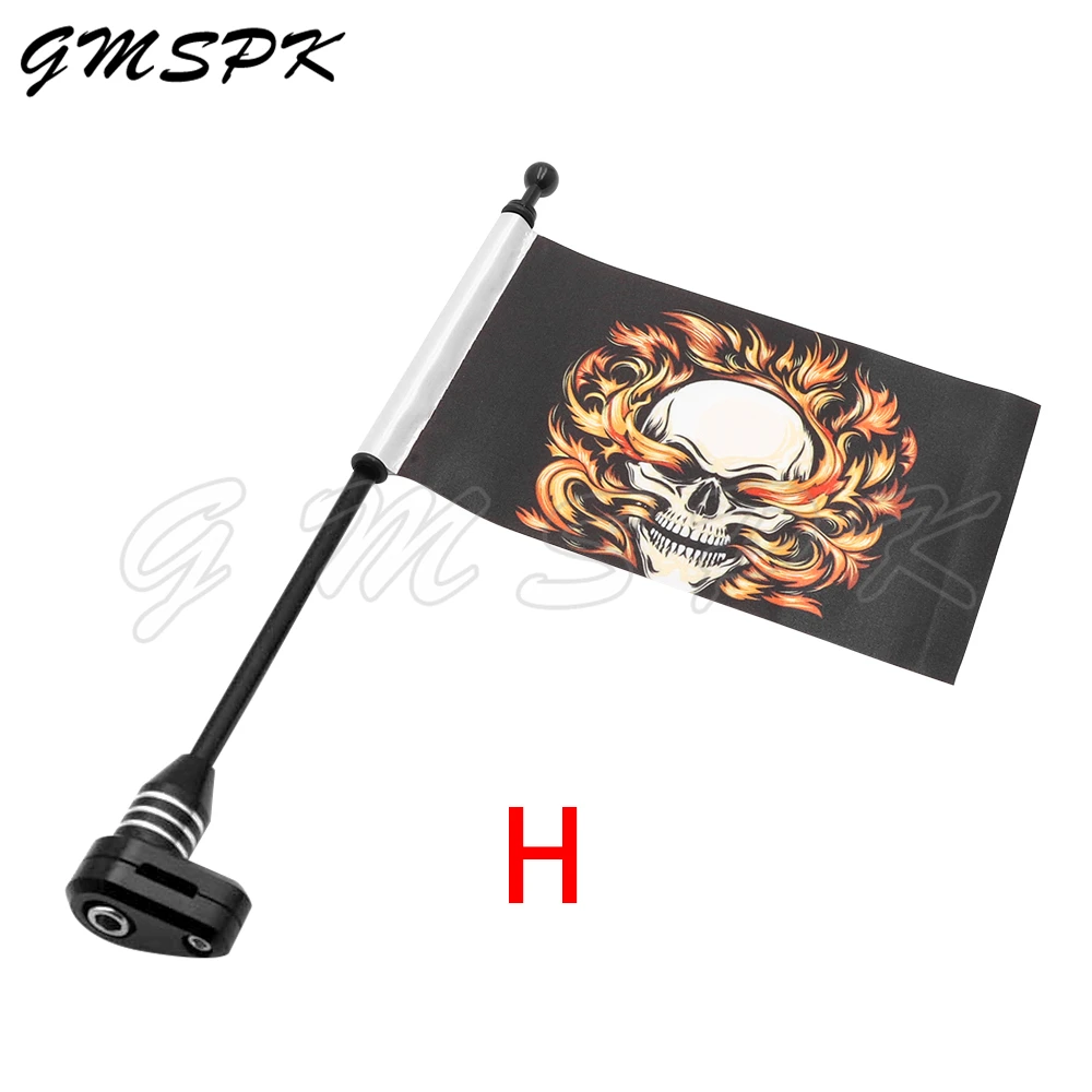 Motorcycle Black Flagpole Decorative Flag Rear Side Luggage Rack Flag Pole Fit for Honda Goldwing GL1800 GL1500 GL1200 2001-2011