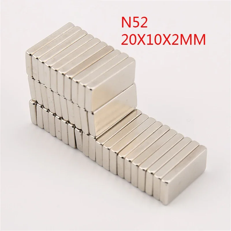 10~100PCS N52 20x10x2mm Neodymium Magnet 20mm x 10mm x 2mm NdFeB Block Super Powerful Strong Permanent Magnetic Disc