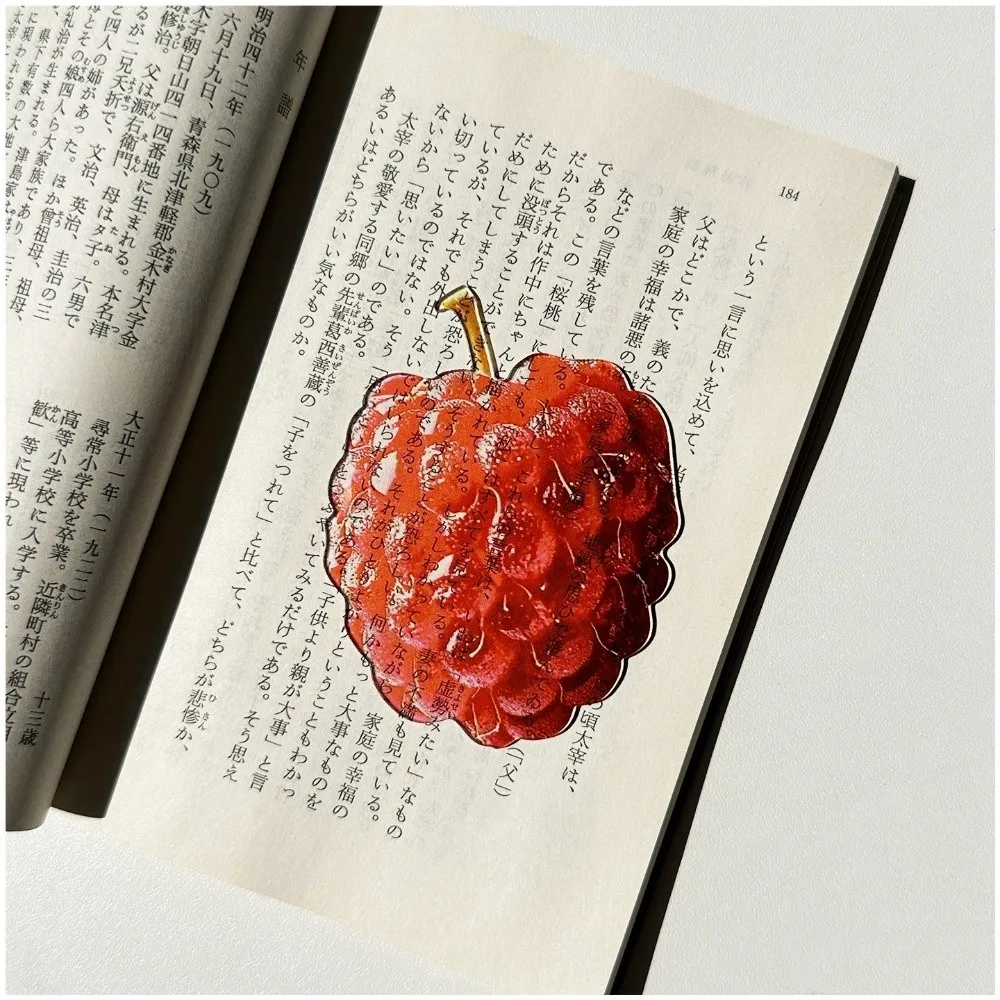 new Delicate Apple Bookmark Premium Feeling Transparent Grape Tomato Bookmarks Unique Reading Mark Student Gift