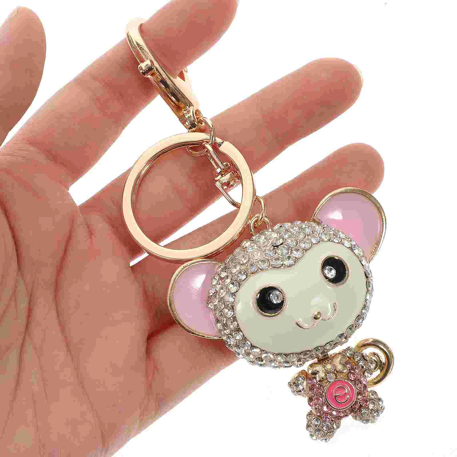 

Monkey Keychain Gift Decor Statue Hanging Keyrings Zinc Alloy Small Keychains Backpack Miss Car