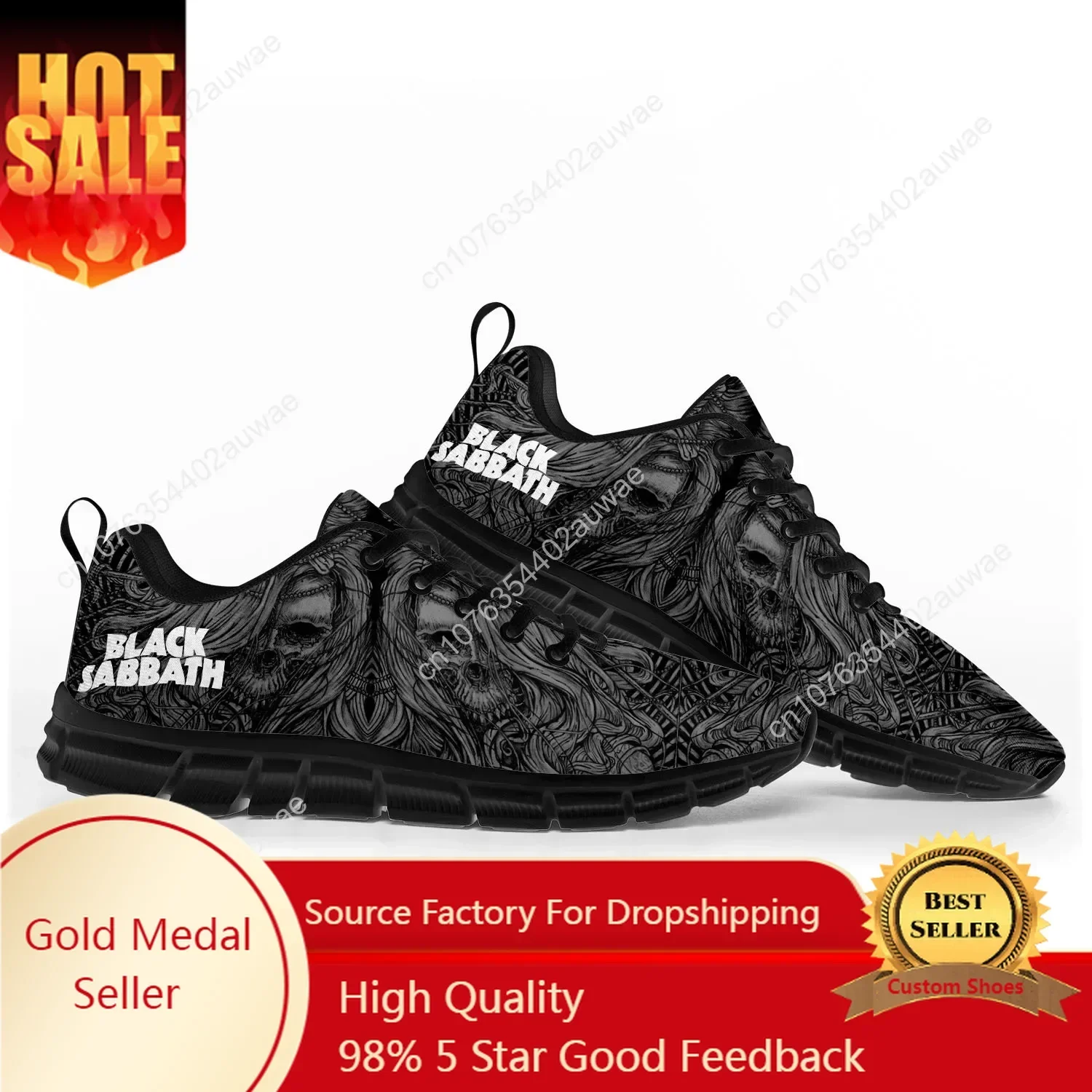 

Black Heavy Metal Band Sabbath Sports Shoes Mens Womens Teenager Kids Children Sneakers Casual Custom High Quality Couple Shoes