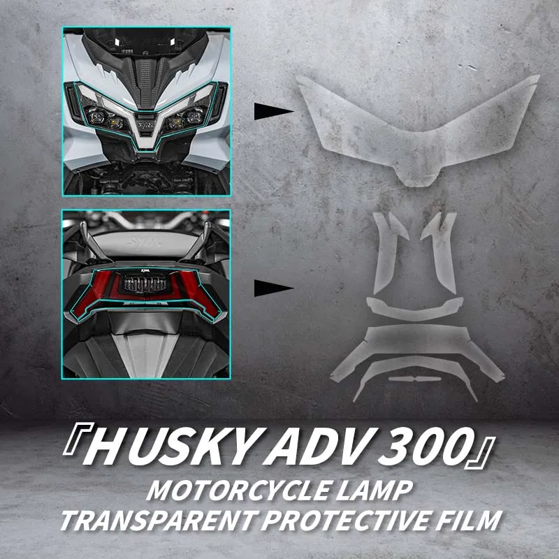 

For SYM HUSKY ADV300 Motorcycle Lamp Accessories Transparent Protective Film Bike Headlight And Taillight Refit Stickers Decal