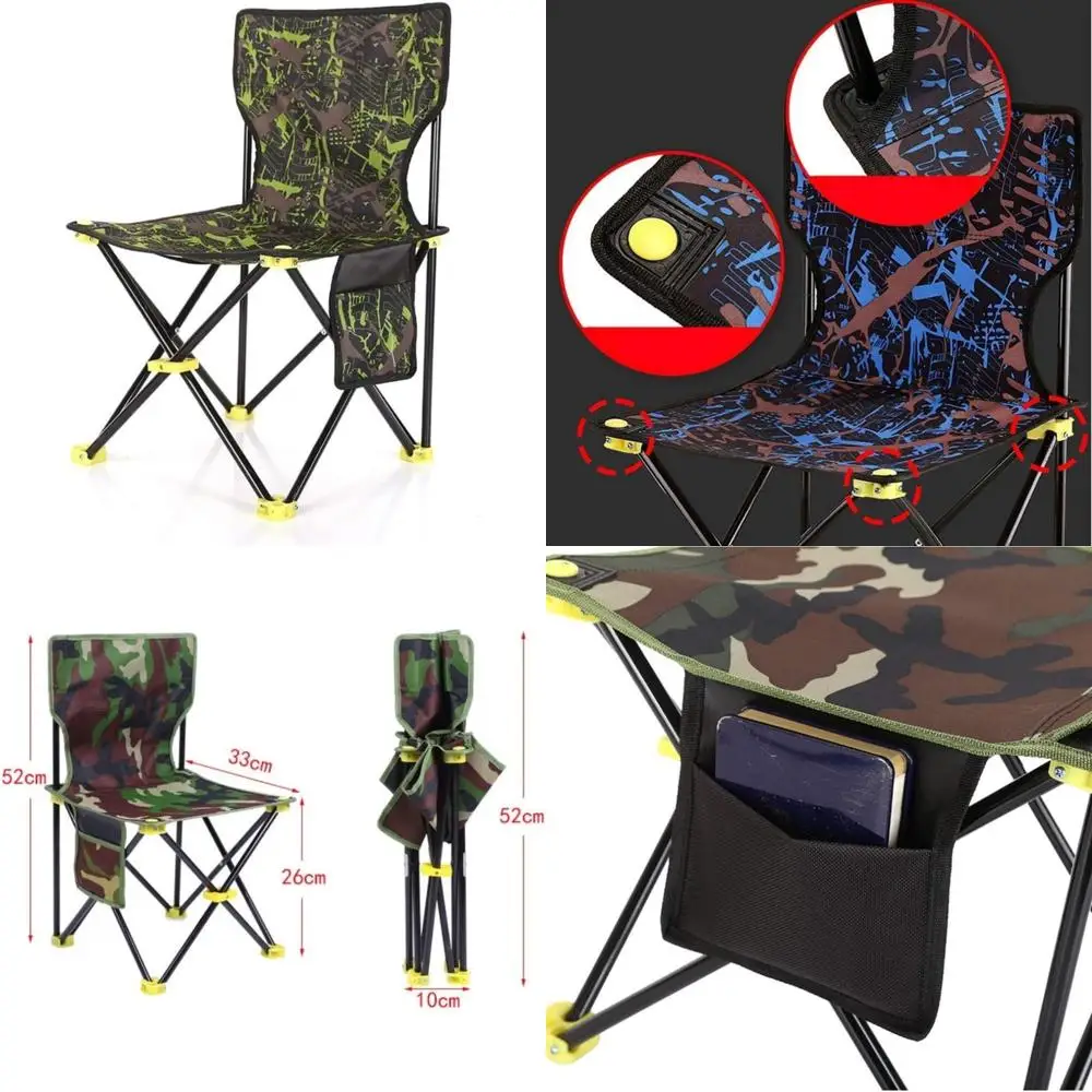 كراسي قابلة للطي محمولة خفيفة الوزن للتخييم في الهواء الطلق والشاطئ ومغامرات النزهة