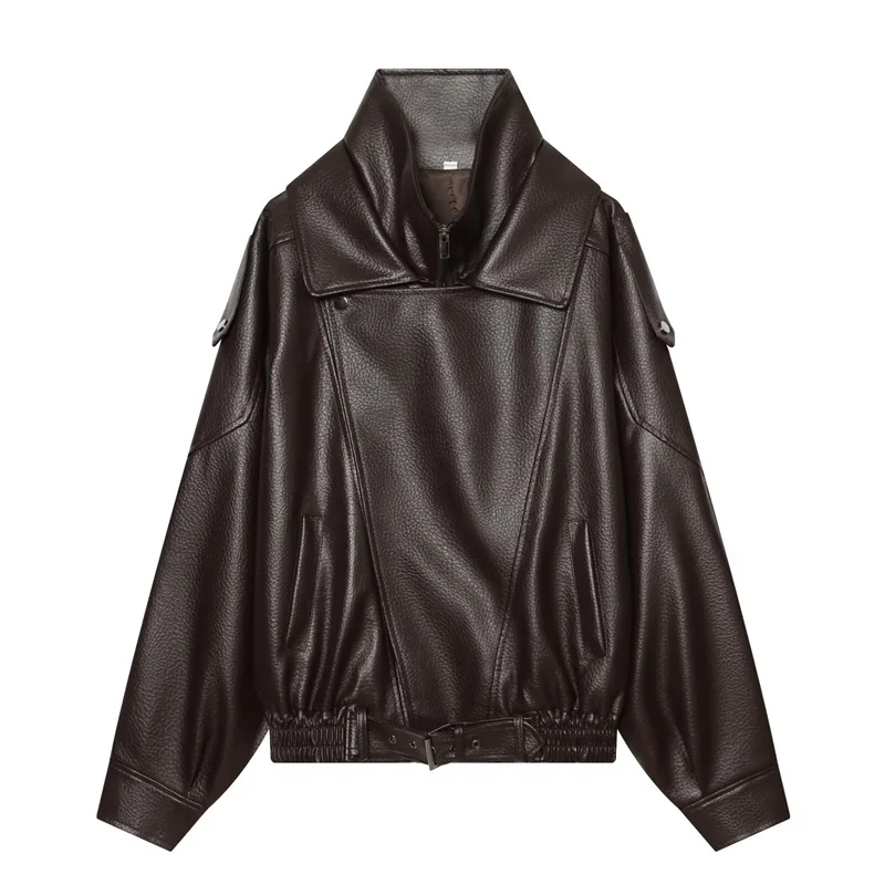 Supplier photo of The Cruelty-Free Leather Biker Jacket