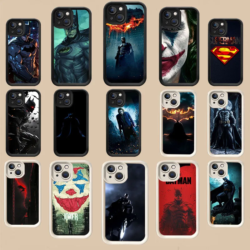 WAA-2 Batman DC White Stepped TPU Case For iPhone 11 12 13 14 15 Mini Pro Plus Max