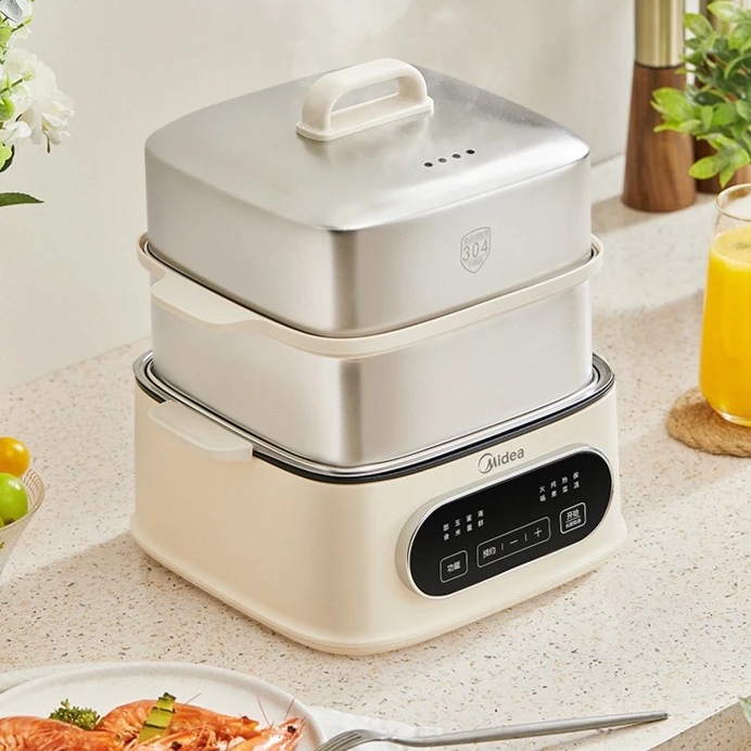 مكواة بخار كهربائية للاستخدام المنزلي، متعددة الوظائف، سعة كبيرة، حجز ذكي، وعاء متكامل للتبخير والطهي