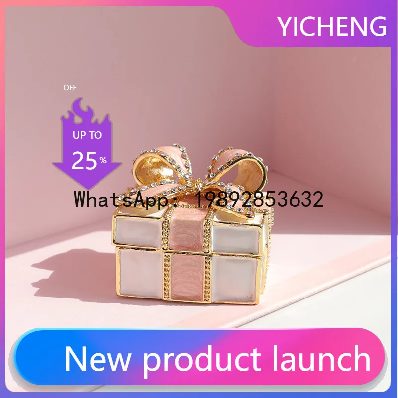 

Bow Shaped Jewelry Box Ring Earring Storage Organizer Container Cartoon Knot Ribbon Jewelry Gift Box Valentine's Day Gift
