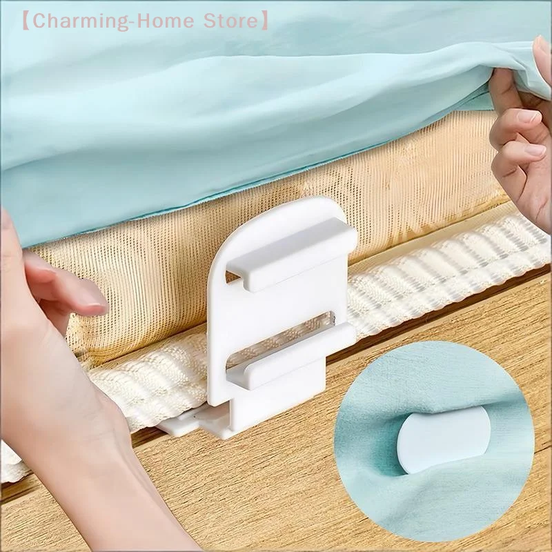 【M】4pcs Plastic Bed Sheet Fastener Clips With Non Slip Grip And No Drill Design Perfect For Home Bedroom Bedding Fixing
