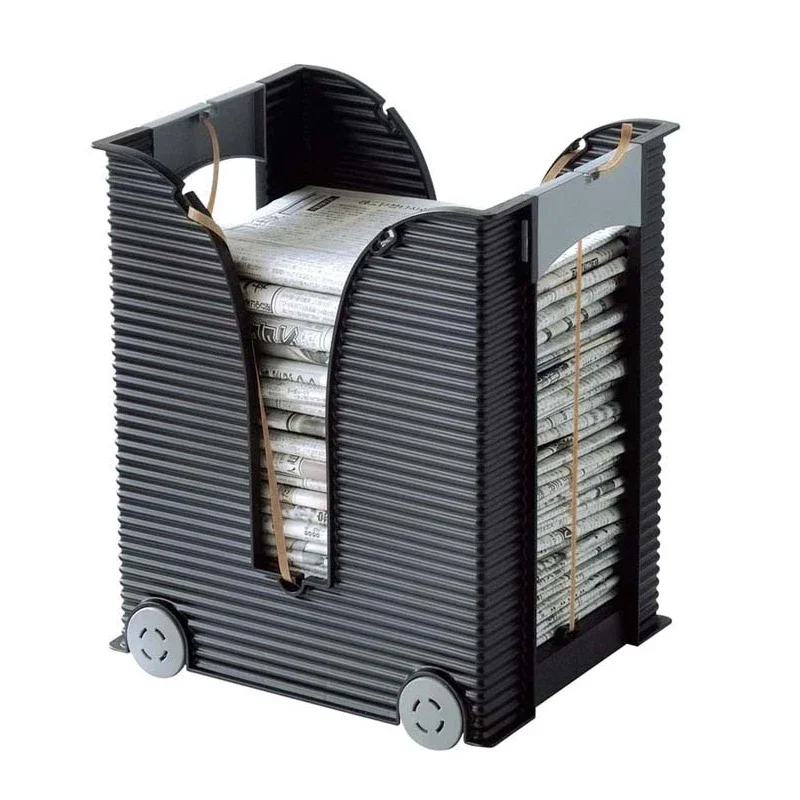 Newspaper rack, book storage rack, newspaper magazine sorting rack, storage rack with movable pulleys