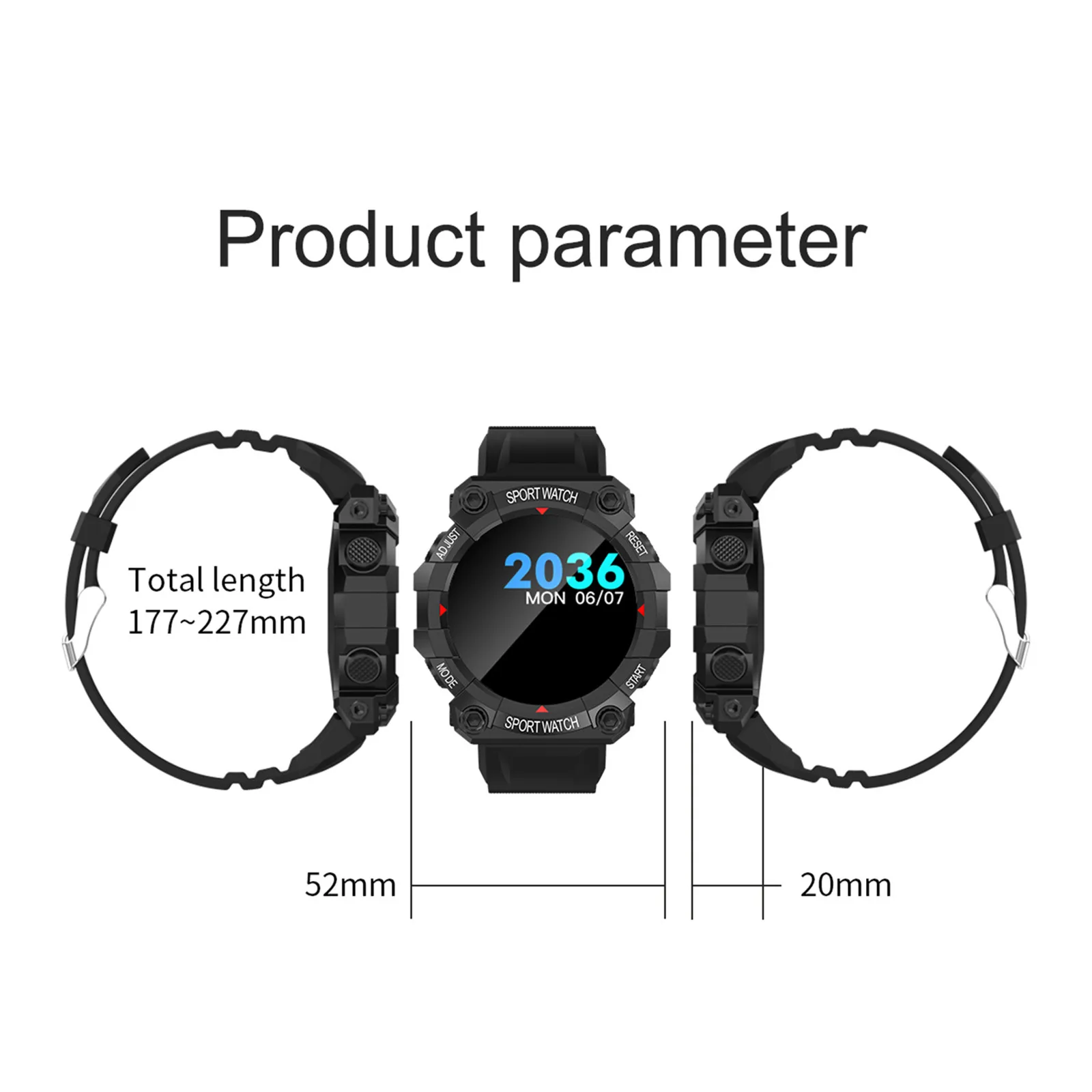 FD68 reloj inteligente para hombre y mujer, pulsera deportiva conectada con Bluetooth, táctil, para IOS y Android