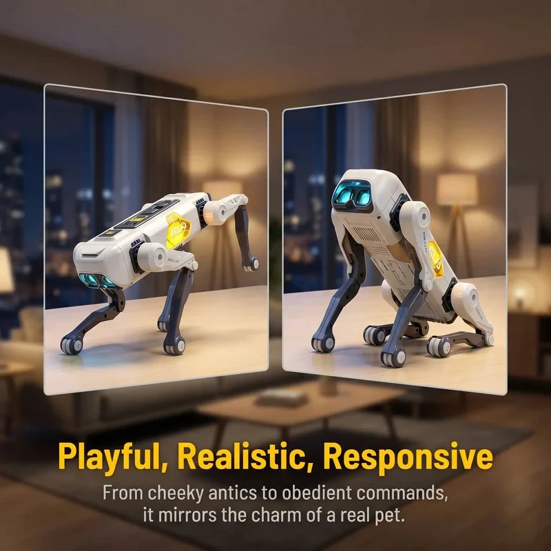 Portable AI Robot Dog APP & Voice Dual Control Coding Programming Sing Dance 1200mAh Large Battery Kids Entertainment Toy