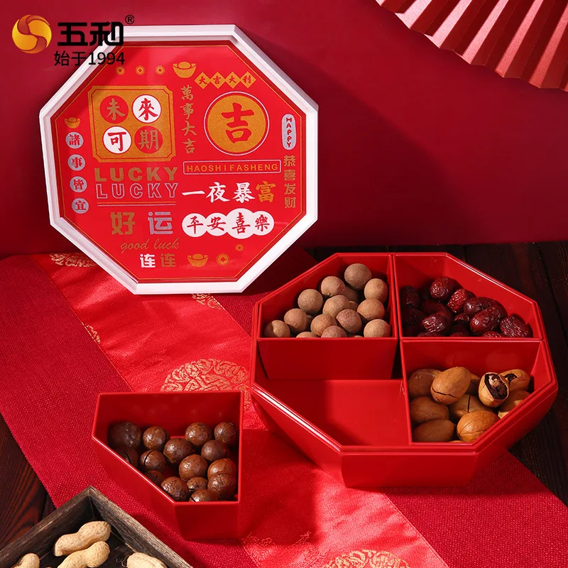 

Новый креативный отсекированный поднос для конфет с изображением удачи для дома, современный китайский стиль, гостиная, журнальный столик, орехи, Snac