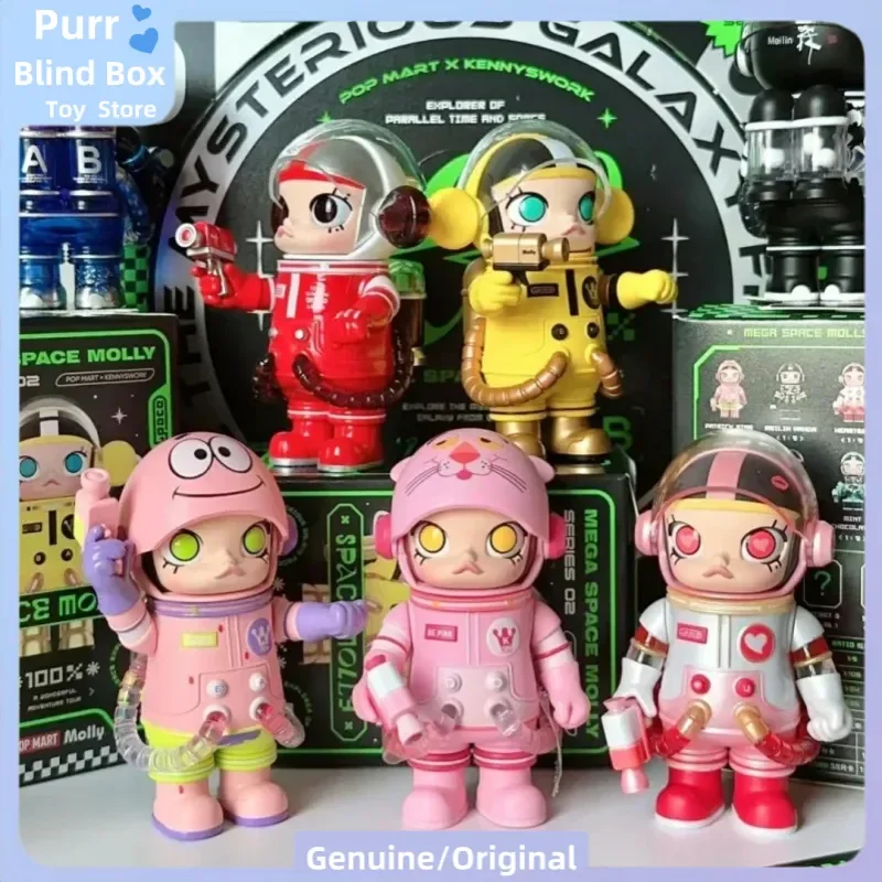 حقيقي POPMART ميجا سبيس مولي 100% V2 سلسلة 02-B صندوق أعمى لطيف عمل الشكل لعبة صندوق غامض سطح المكتب ديكور حلية الهدايا