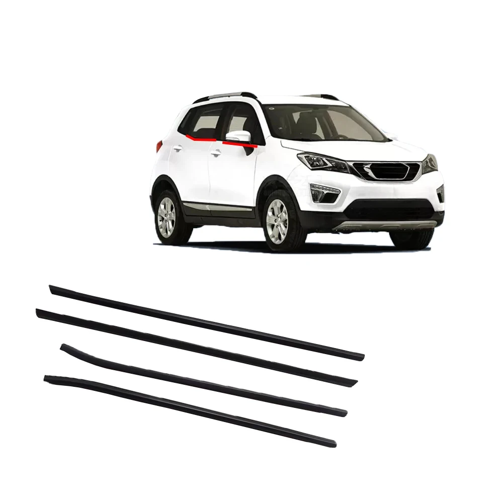 

4 Pieces Black Outside Windows Glass Rubber for Changan CS15 2016-2021 Glass Weatherstrip for CS15 Glass Outer Laminate Rubber