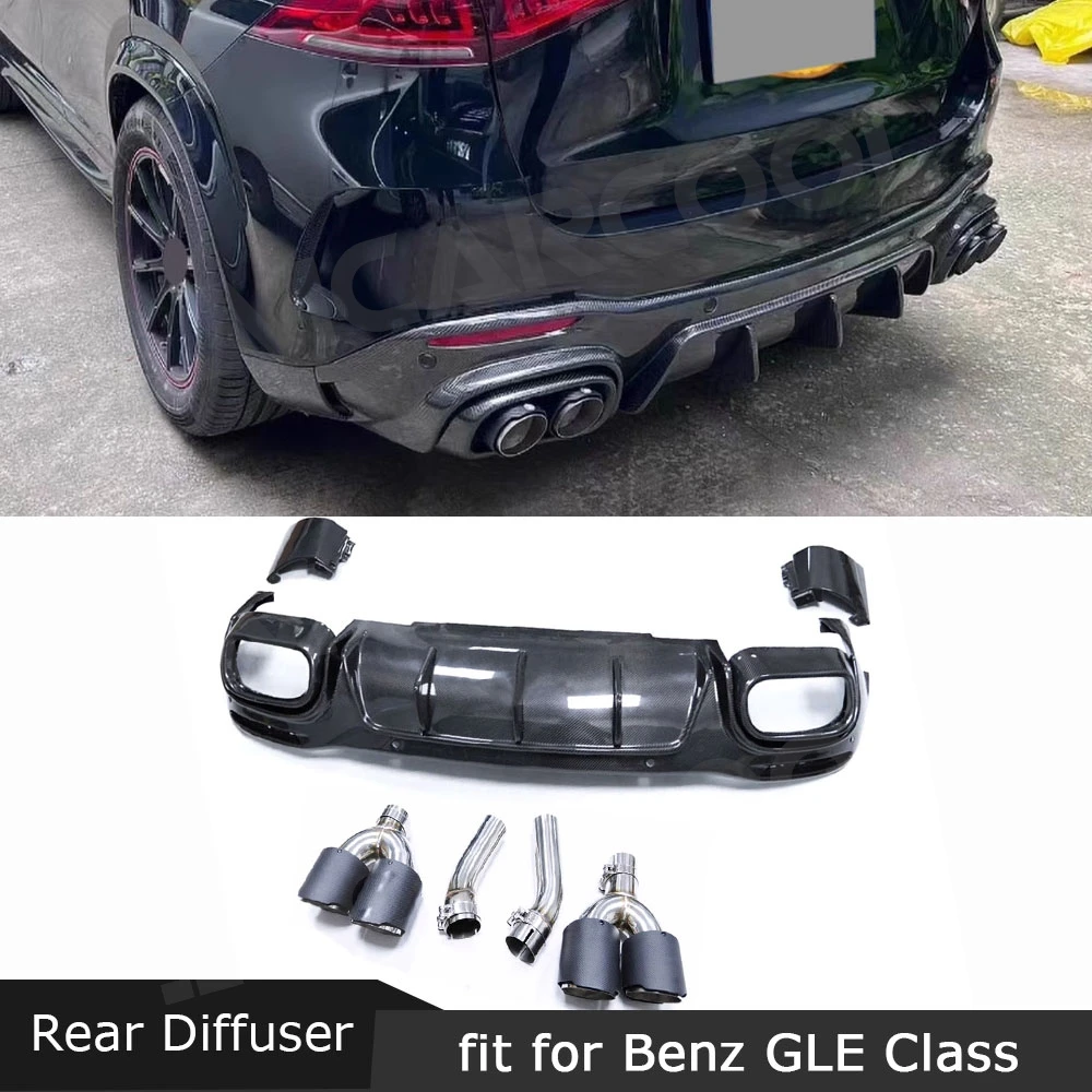 

Rear Bumper Lip Diffuser Spoiler For Benz GLE Class W167 GLE63 AMG SUV 2021+ Exhaust Tips Pipes Body Kits Auto Para Accessories