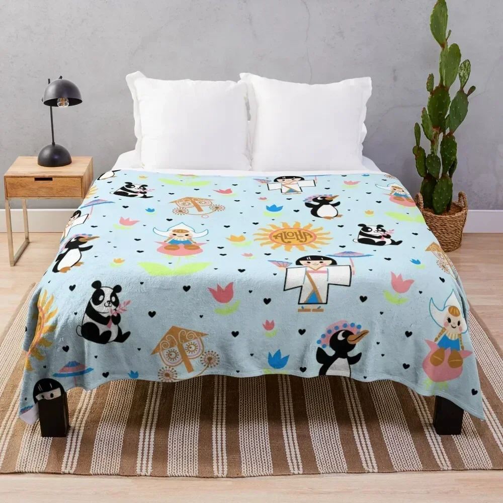 It's a small world (mimic design) Throw Blanket wednesday halloween Heavy Luxury Designer Blankets