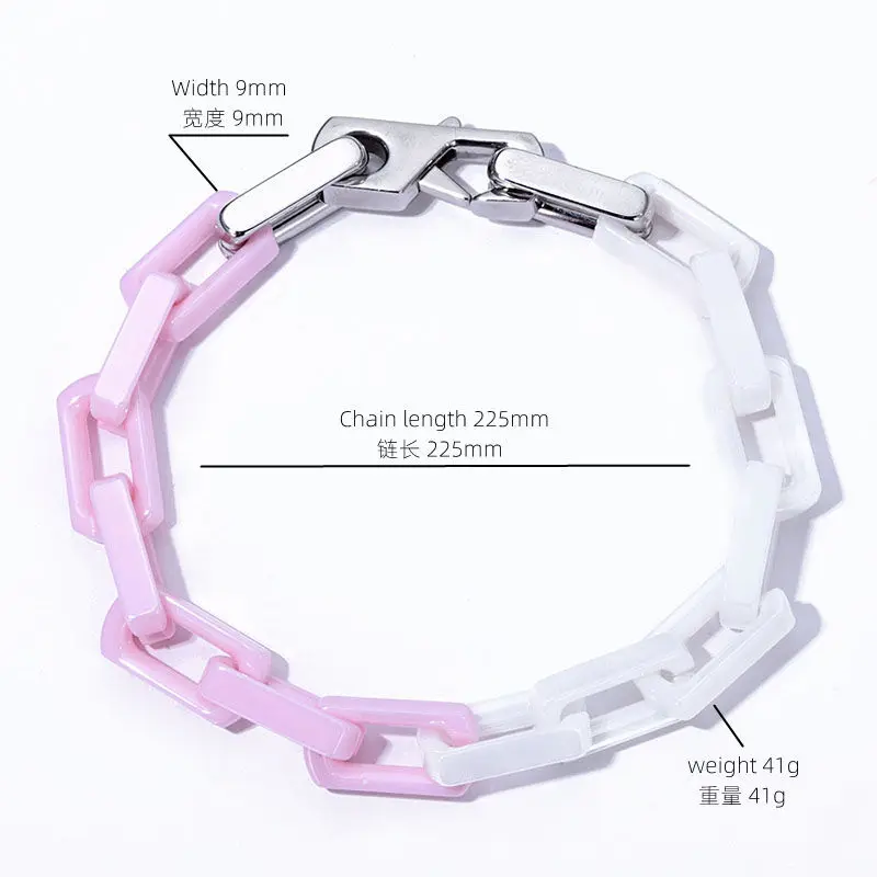 2024 Fashion High-end Color Matching Cuban Bracelet for Men and Women, Non-fading Ceramic Material Hip-hop Jewelry Accessories