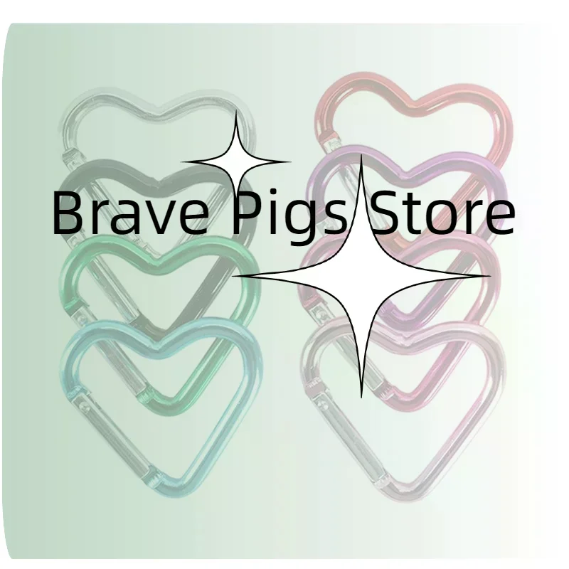 Heart-shaped Aluminum Carabiner Key Chain Clip Outdoor Keyring Hook Water Bottle Hanging Buckle Travel Kit Accessories