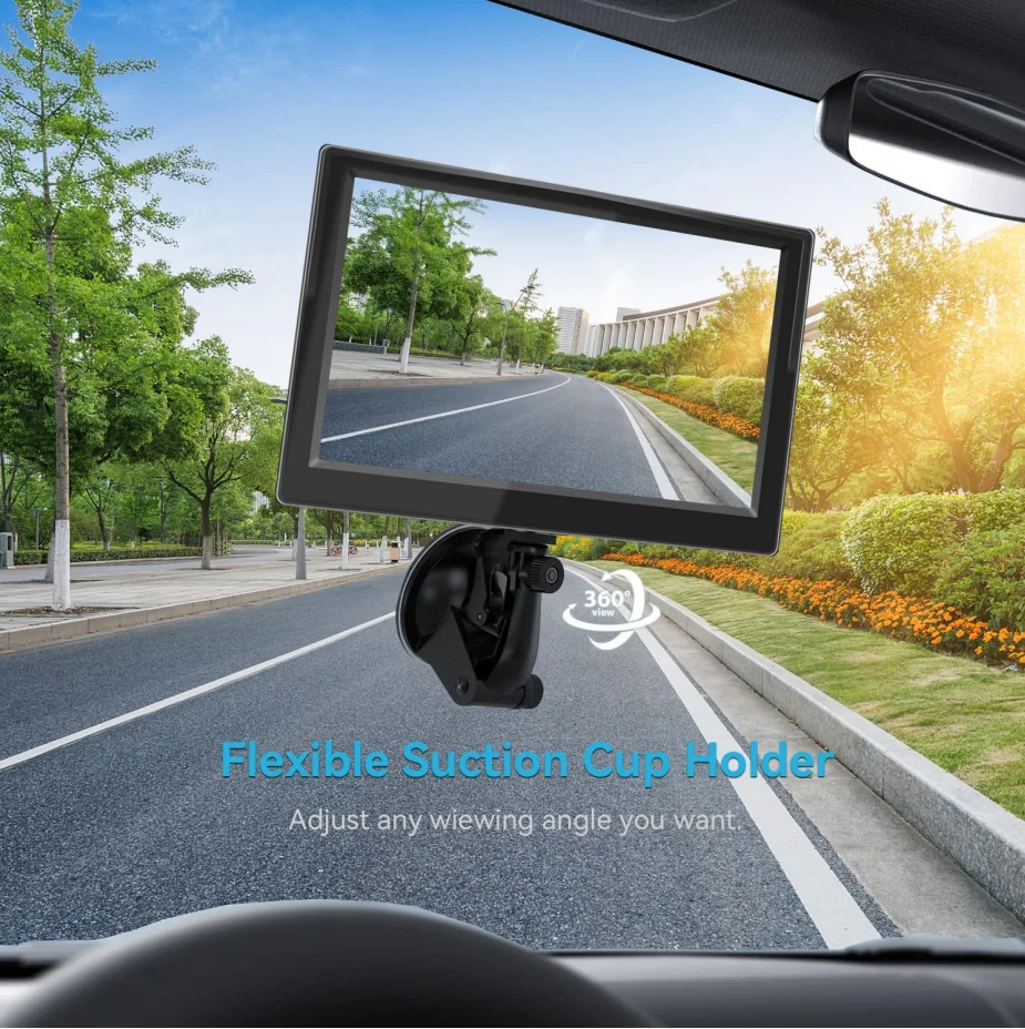 5 Inch Screen AHD Rear View Mirror Instrument Desktop Car Monitor Reversing Image Display With Car Rear View Camera