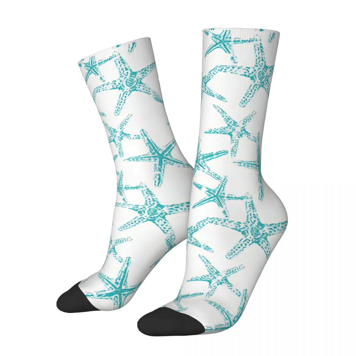 

Colorful Sea Ocean Basketball Socks Starfish Polyester Long Socks for Unisex Breathable