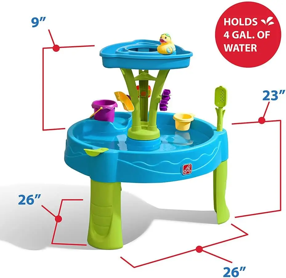 Sommerduschen Spritzturm Wassertisch für Kinder, wassersensorischer Wassertisch für Kinder im Freien, 8-teiliges Wasserspielzeugzubehör, mehrere Auswahlmöglichkeiten