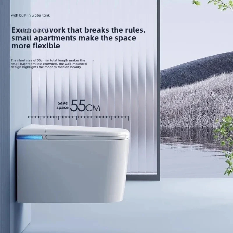 Customizable Minimalist Square Smart Toilet Siphon Wall-mounted Built-in Wall Row Toilet Reminder