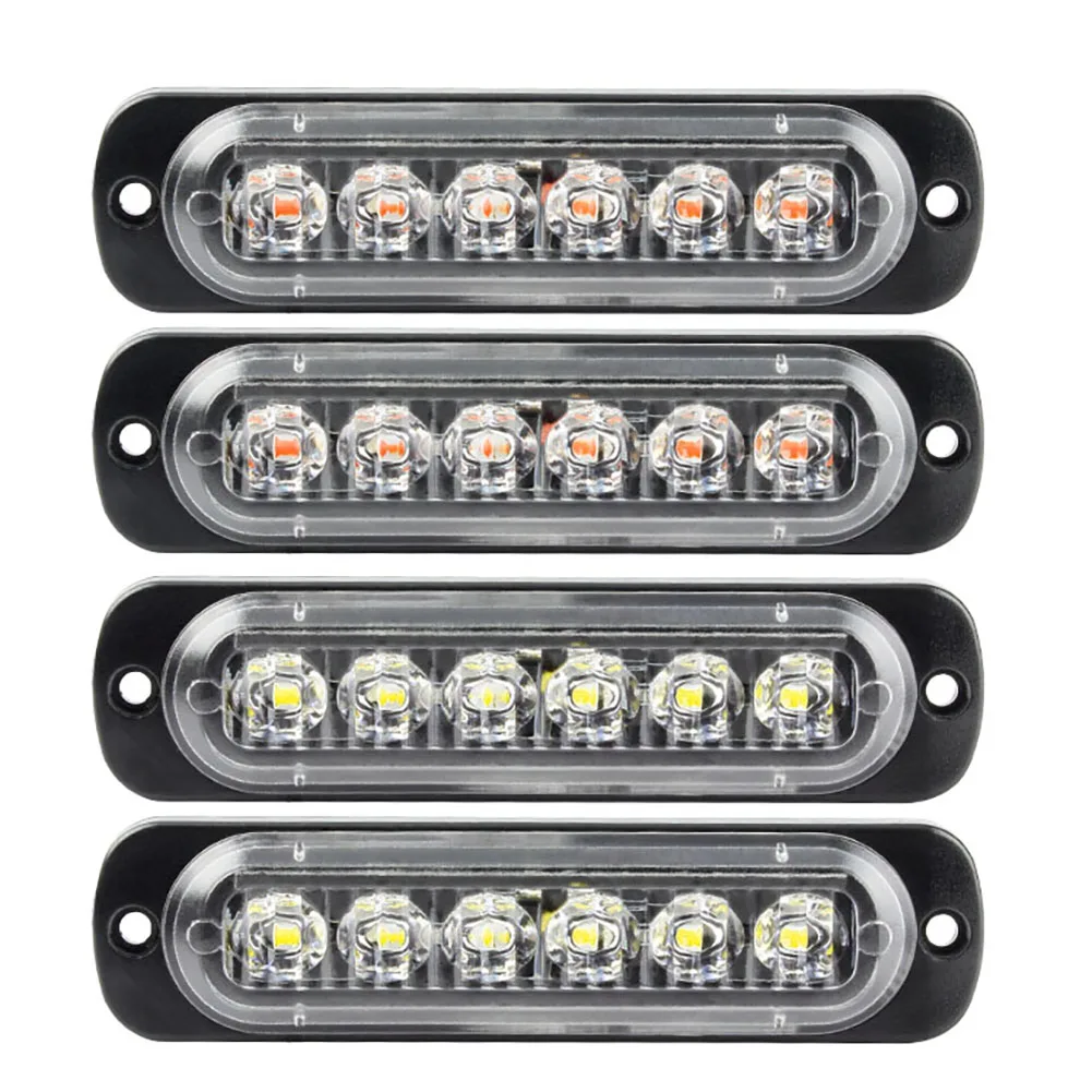 Flashing one to four 6LED grille lights, wireless remote control signal lights, car and truck flashing warning lights mode