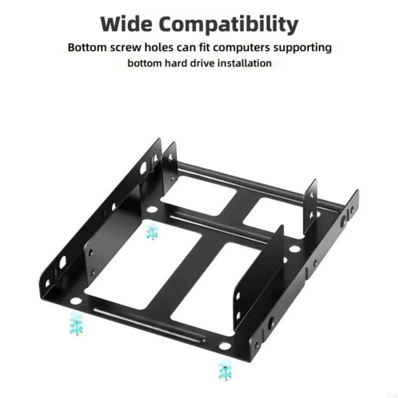 2.5inch SSD to 3.5inch Two Bay Metal Bracket Enclosure for Hard Drive 77JC