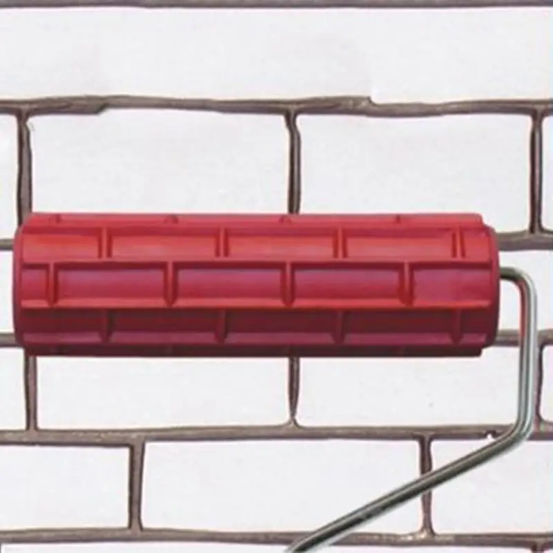 H58C Household DIY Paint Embossing Roller Art Brush Construction Tool Brick Roller for Wall Paint Texture Rolling Flower Roll