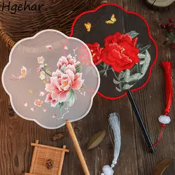 Decorative Fan Chinese Style Floral Embroidery Hanfu Accessories Vintage Hand Fans Classical Elegant Home Decoration Crafts Ins