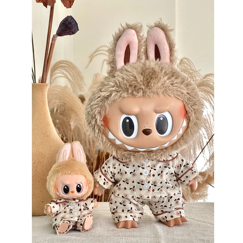 Hot Sale 17cm/38cm Cute Doll'S Clothes Outfit Accessories For Labubu Idol Dolls Couple Set Gifts Autumn Pajama Set Friends Gifts