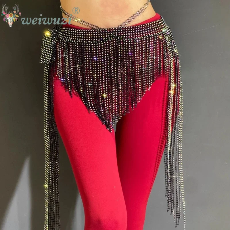 2026 New Belly Dance for Women Tassel Waist Chain Mesh Senior Full Diamond Hip Scarf Oriental Dance Competition Accessories