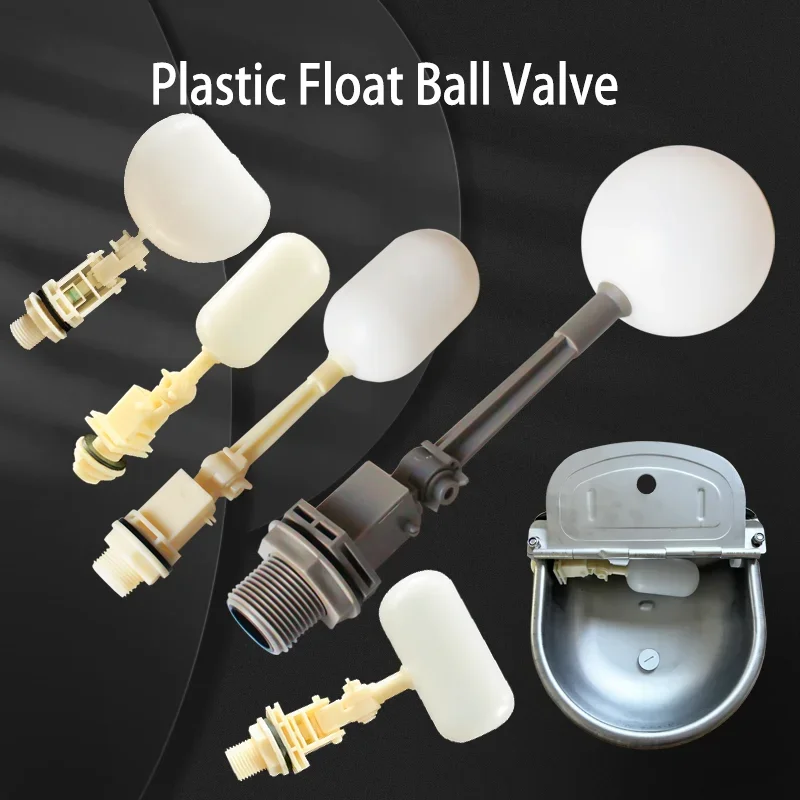 1pc Automatic Water Float Valve Water Level Controller Plastic Float Ball Valve For Livestock Water Bowls Horse Cattle Dog Cat