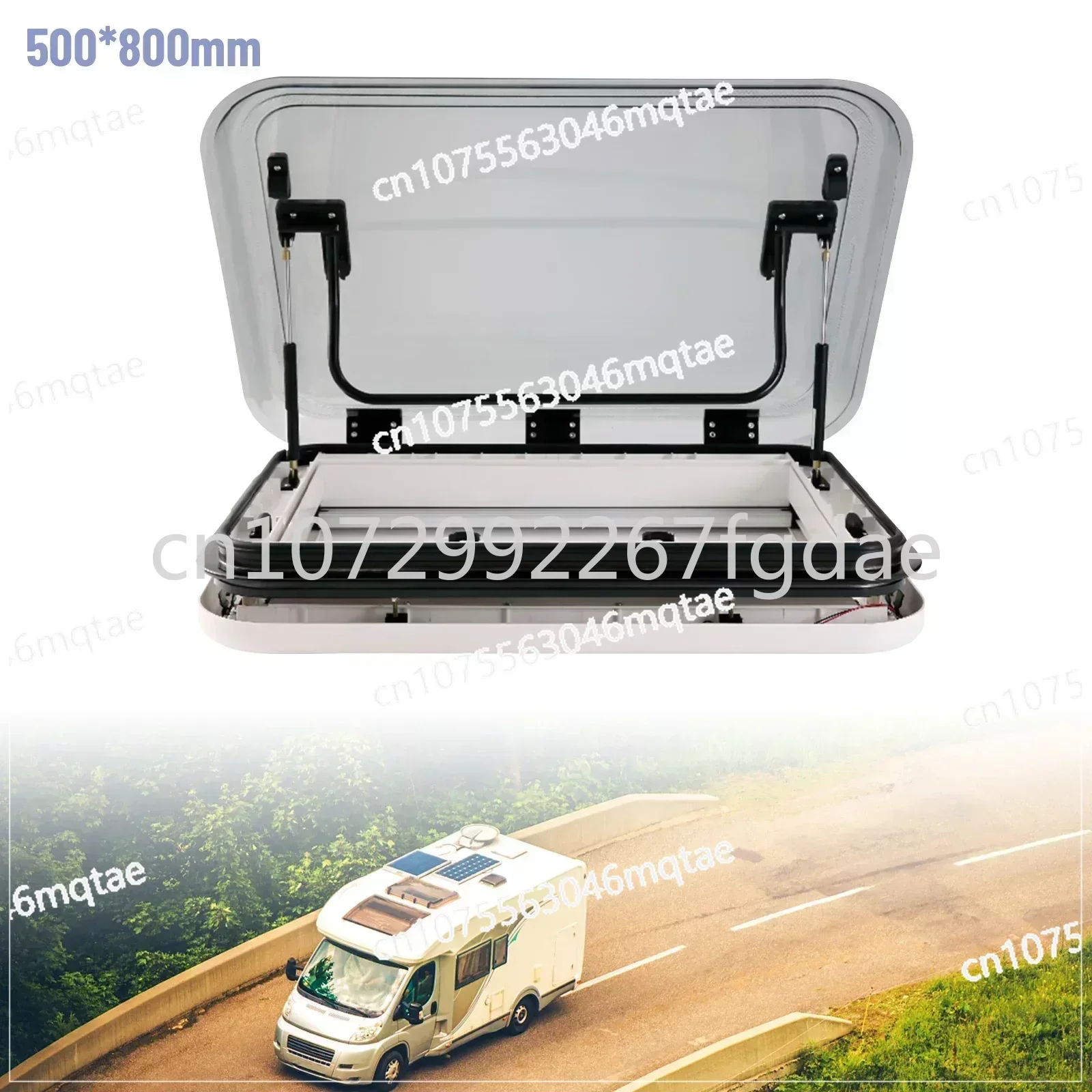 Imagem -06 - Telhado Escotilha de Ventilação com Luz Led Casa Grande Caravana Clarabóia rv Corte para Campista Motorhome Tamanho 500 700 800x500 mm