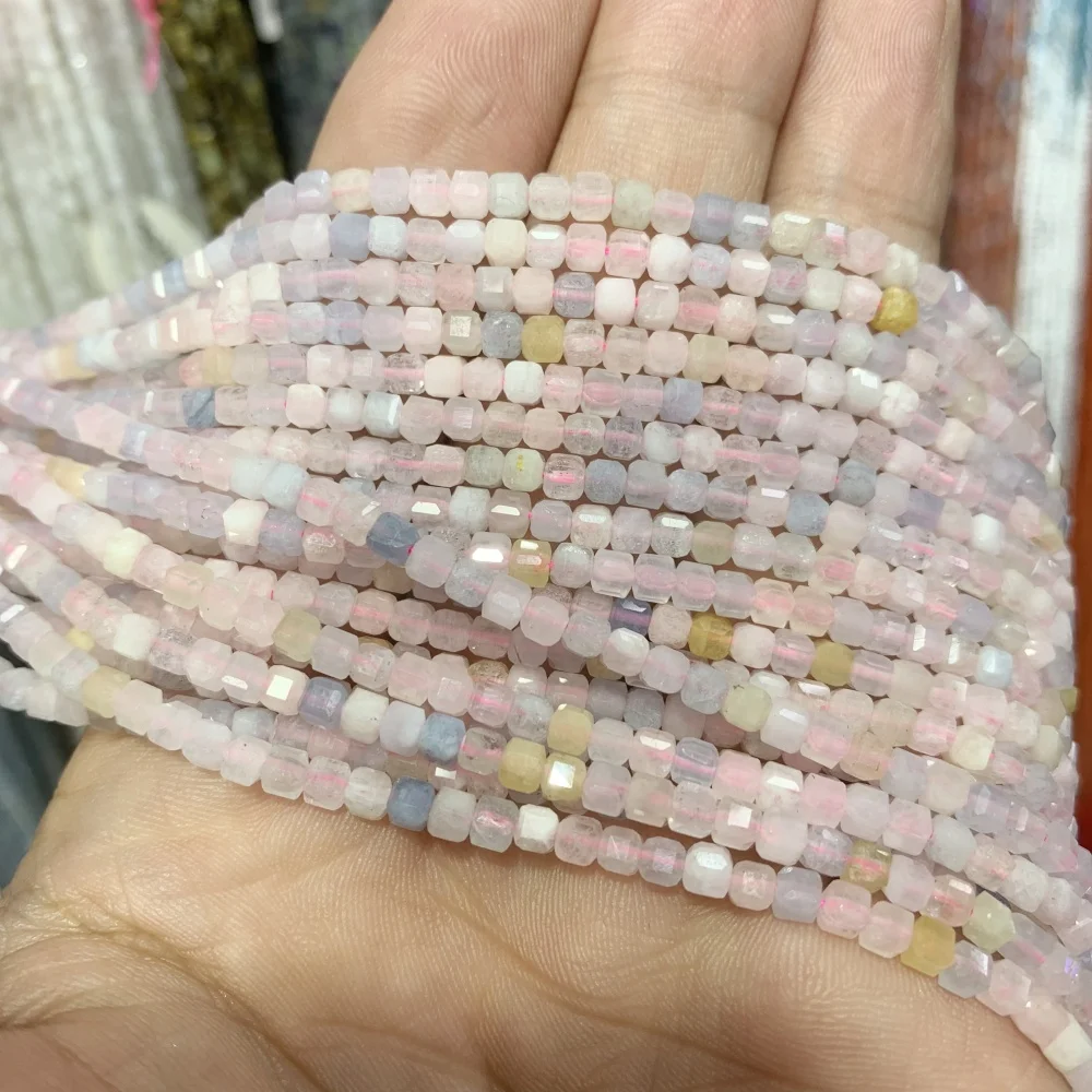 Natural Aquamarine Morganite Stone   3x3mm green agate Cube Beads  DIY Loose Beads For Jewelry Making Beads Necklace15