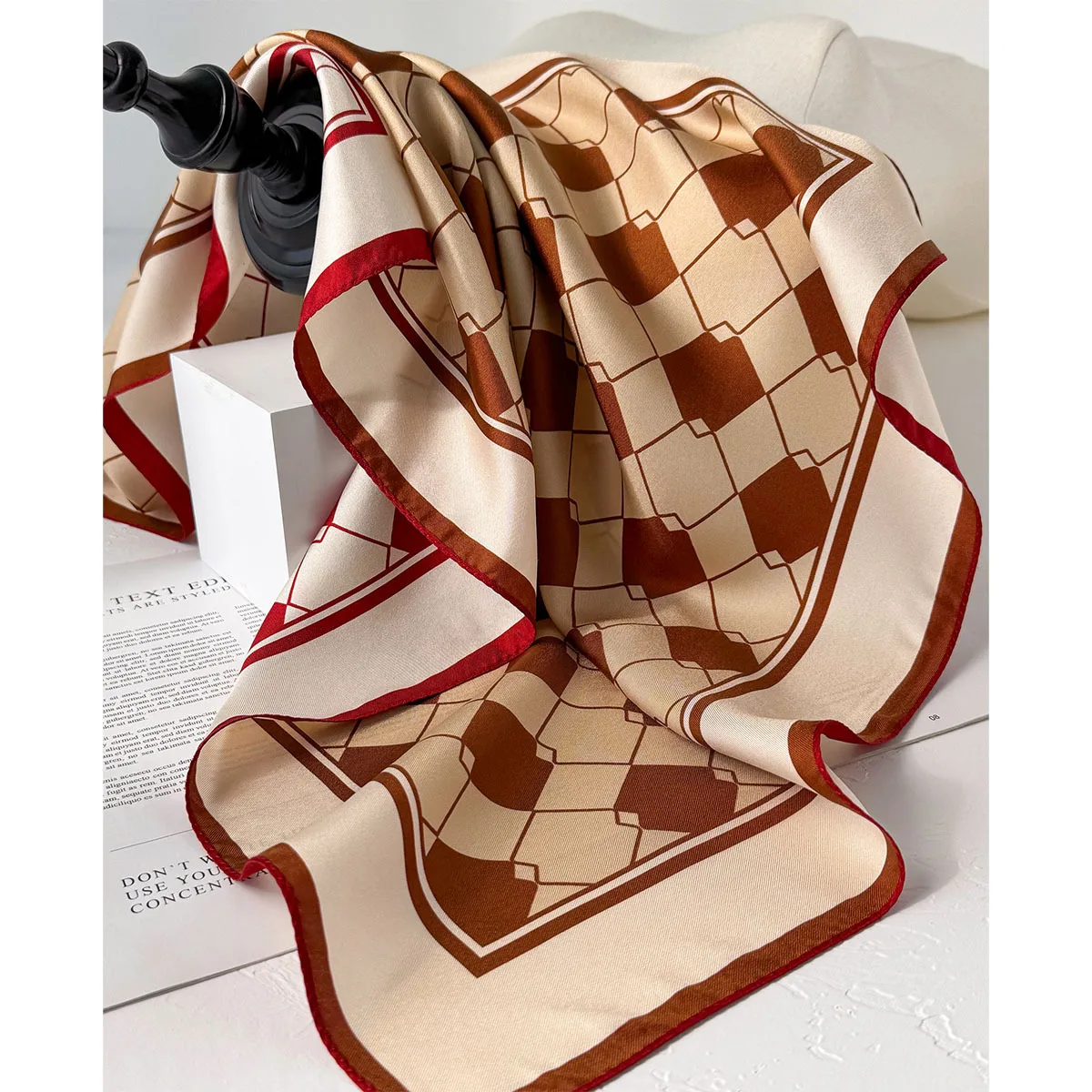 

100% Natural Twill Silk Scarf for Women Neck Double side Female Foulard Shawl Wrap High Quality Square Neckerchief Lady Hijab