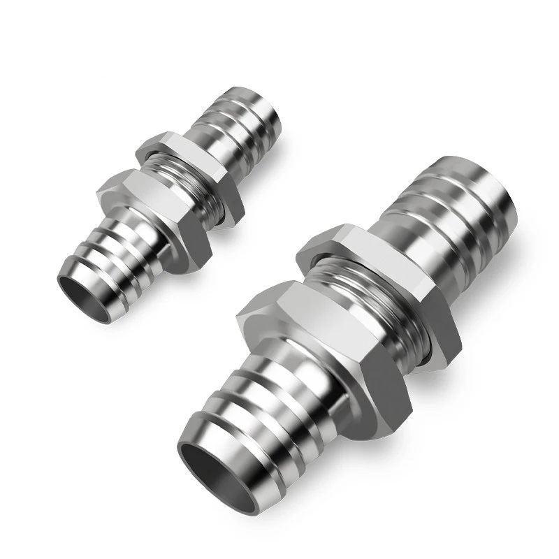 Stainless Barbed Hose Tail Connector Tube Coupler Adapter Pipe Fitting Coupler Connector Adapter Bulkhead Barb Fitting 4mm~32mm