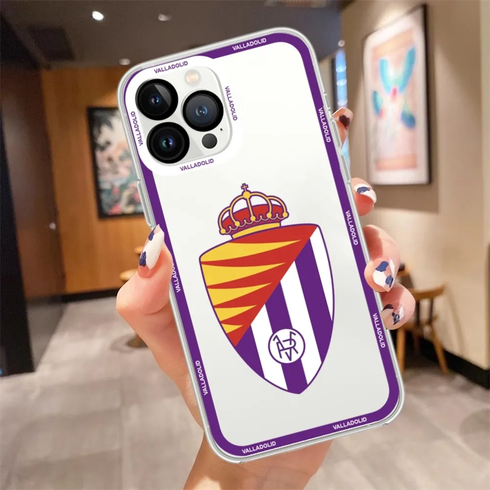 Valladolid Flag Phone Case For iPhone 11 12 Mini 13 14 15 Pro Max Transparent Shell