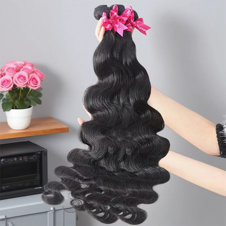 

Пучок волнистых волос, 40 дюймов, вьетнамский Remy Raw Virgin, необработанные, 100% человеческие волосы, волнистые, двойные наращивания утка, 3 4 пучка