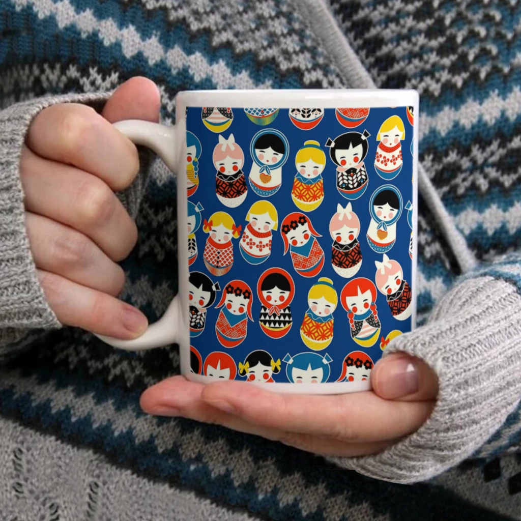 

Babushka Russian doll vibrant pattern no2Coffee Mug Tea Cup 11oz Coffee Cup Funny Birthday Ceramic Mug Personalized Cup