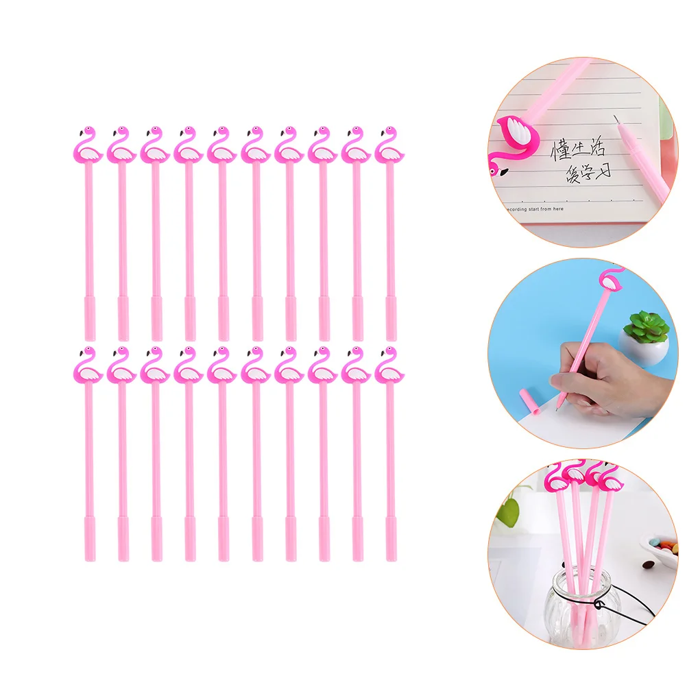 

20 Pcs Flamingo Gel Pen Kids Writing Pens Sign Gift Stationery Plastic Signing Student Child Ink