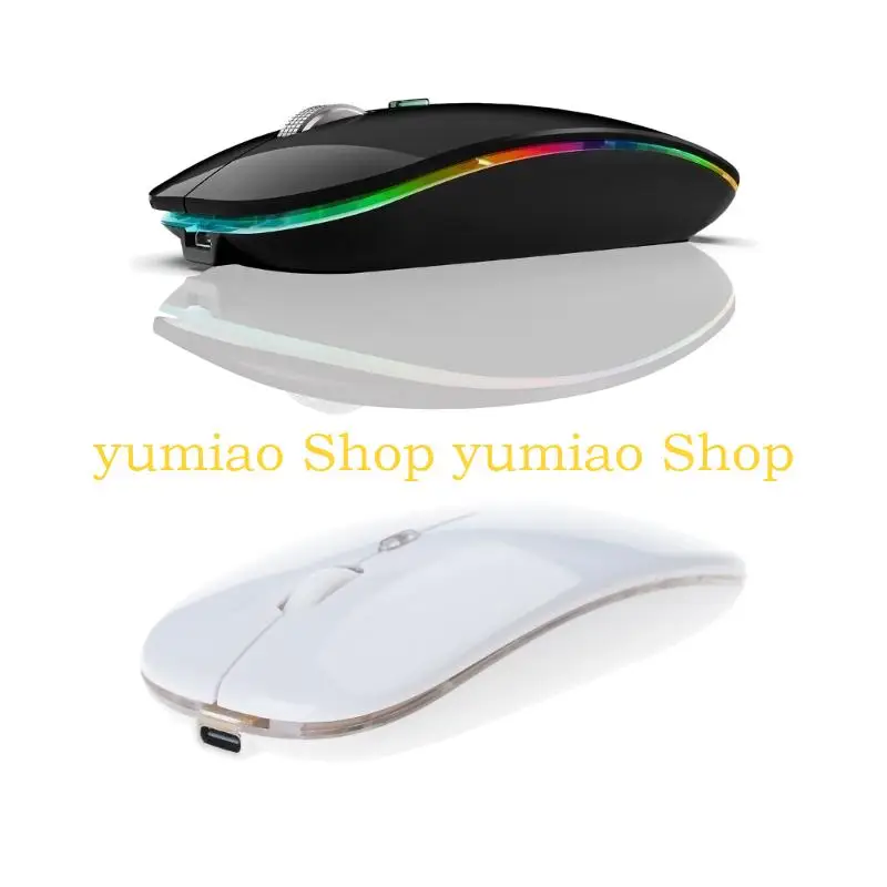 587B Bluetooth-compatible and 4GHz Wireless Mouse with Lights and Long Battery