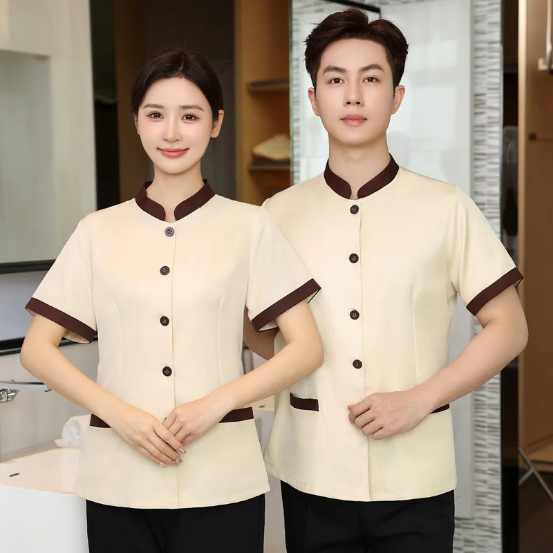 

Cleaning Work Clothes Summer Hotel Aunt Cleaner Clothing Property Hotel Room Attendant Short Sleeve Cleaning Service Uniform