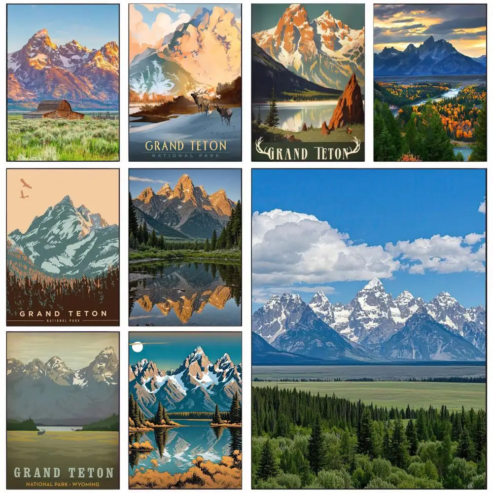 Holy G-grand T-teton National Park Poster HD art sticky wall waterproof home living room bedroom bar aesthetic decoration