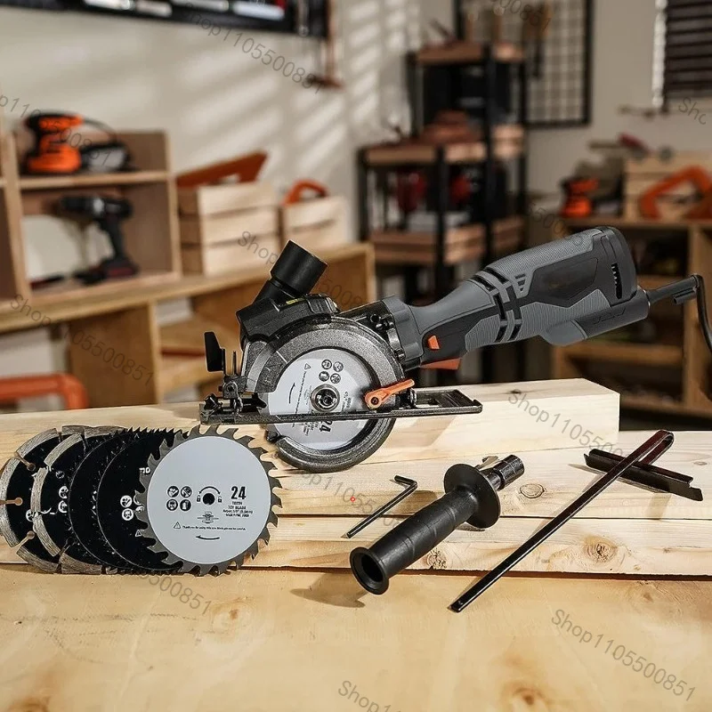 Mini electric circular saw, circular saw, household hand , woodworking , tile small cutting machine, power tool