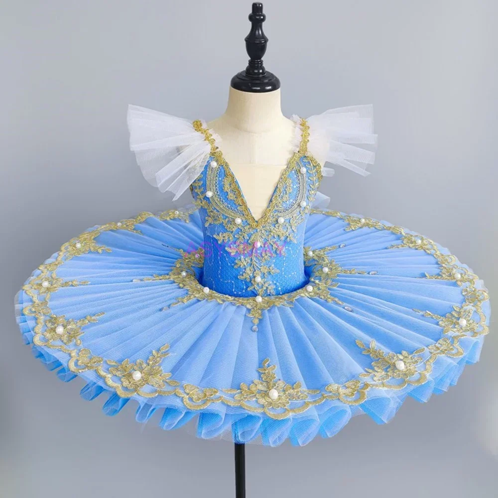 Professioneel Ballet Tutu Meisjes Blauwroze Schotel Pannenkoek Tutu Ballerina Feestjurk Volwassen Vrouwen Kinderen Kind Ballet Danskostuum