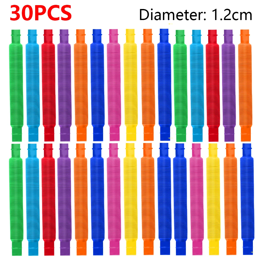 10-30PCS Bunte Teleskoprohren Zappeln Spielzeug Kunststoff Sensorische Pop Tubes Stress Relief Spielzeug Erwachsene Dekompression Kinder Spielzeug geschenke